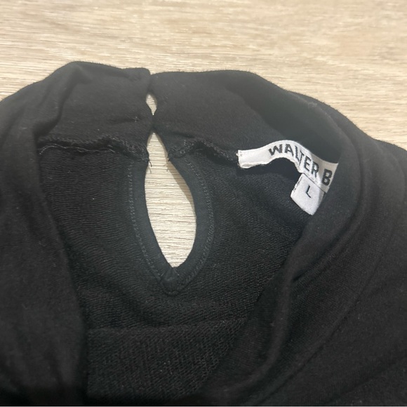 Walter Baker ruched long sleeve top women’s L Black Quiet luxury minimalist - Picture 6 of 12